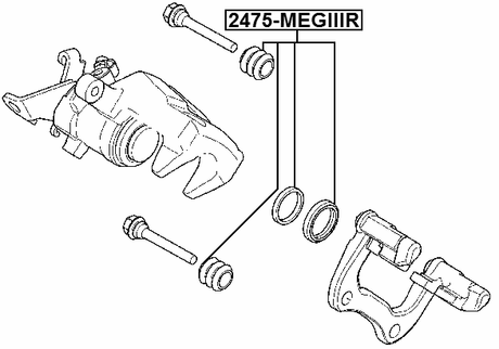 2475-MEGIIIR - REAR BRAKE CALIPER REPAIR KIT (SET FOR ONE SIDE)