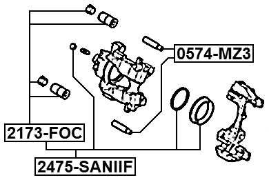 2475-SANIIF - FRONT BRAKE CALIPER REPAIR KIT (SET FOR ONE SIDE)