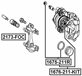 2476-MEGR-KIT - REPAIR KIT, REAR CALIPER PISTON WITH MECHANISM D33.9
