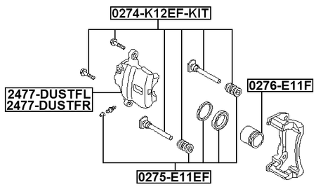 2477-DUSTFR - FRONT RIGHT BRAKE CALIPER ASSEMBLY