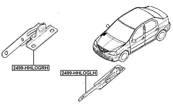 2499-HHLOGRH - HINGE ASSEMBLY HOOD RIGHT