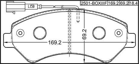 2501-BOXIIIF - PAD KIT, DISC BRAKE, FRONT - KIT (WITH WEAR SENSOR)