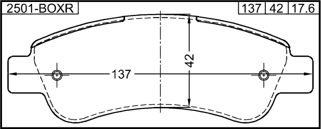 2501-BOXR - PAD KIT, DISC BRAKE, REAR - KIT (INCLUDING BOLTS, WITH ANTI SQUEAL SHIM)