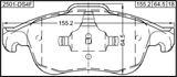 2501-DS4F - PAD KIT, DISC BRAKE, FRONT