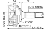 2510-206A48 - OUTER CV JOINT 22X50X21