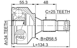 2510-30720 - OUTER CV JOINT 34X58.5X25