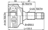 2510-M59A48 - OUTER CV JOINT 34X58.5X25