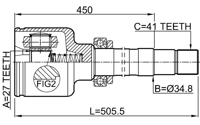 2511-BOX3RH - INNER CV JOINT RIGHT 27X34.8X41