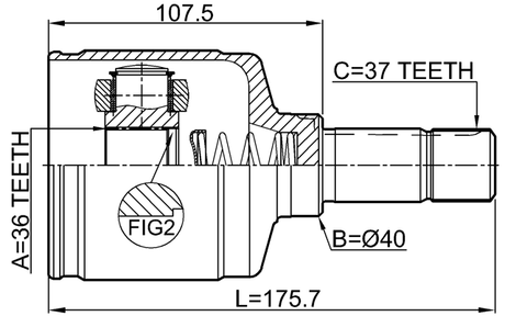 2511-EXPLH - INNER CV JOINT LEFT 36X40X37