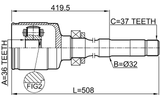 2511-EXPRH - INNER CV JOINT RIGHT 36X32X37