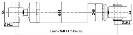 25110-001R - REAR SHOCK ABSORBER GAS.TWIN TUBE