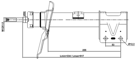 25110-006FL - SHOCK ABSORBER FRONT LEFT GAS.TWIN TUBE