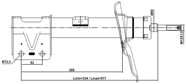 25110-006FR - SHOCK ABSORBER FRONT RIGHT GAS.TWIN TUBE