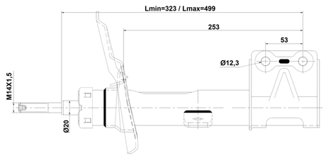 25110-007FL - SHOCK ABSORBER FRONT LEFT GAS.TWIN TUBE