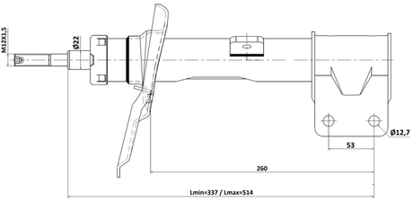 25110-008FL - SHOCK ABSORBER FRONT LEFT GAS.TWIN TUBE