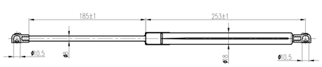 25117-001 - BOOT GAS STRUT L457/410N