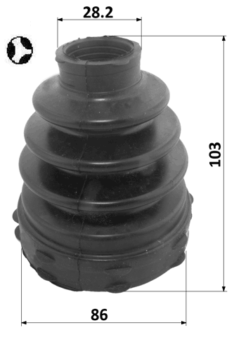 2515-BOX3DT - BOOT INNER CV JOINT KIT 86X103X28.2