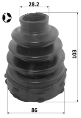2515-BOX3DT - BOOT INNER CV JOINT KIT 86X103X28.2