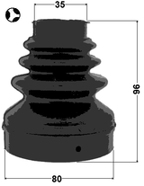 2515-C4T - BOOT INNER CV JOINT KIT 80X96X35