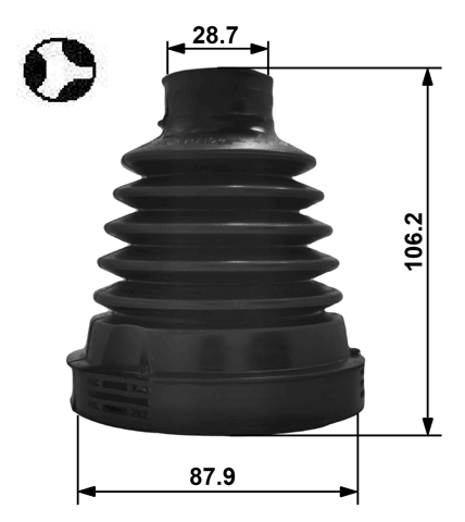2515-EXPT - BOOT INNER CV JOINT KIT 87.9X106.2X28.7