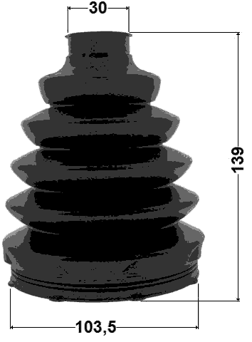 2517-BOX3 - BOOT OUTER CV JOINT KIT 103.5X139X30