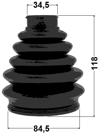 2517-C5 - BOOT OUTER CV JOINT KIT 84.5X118X34.5