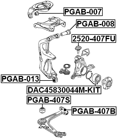 2520-407FU - FRONT UPPER BALL JOINT