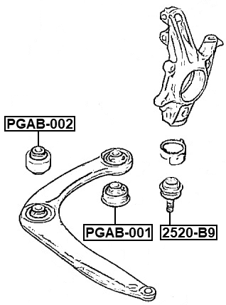 2520-B9 - BALL JOINT FRONT STEERING KNUCKLE