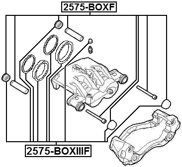 2575-BOXF - FRONT BRAKE CALIPER REPAIR KIT (SET FOR ONE SIDE)