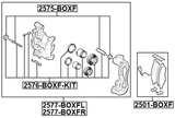 2577-BOXFR - FRONT RIGHT BRAKE CALIPER ASSEMBLY (WITH BRACKET)