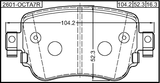2601-OCTA7R - PAD KIT, DISC BRAKE, REAR (WITH ANTI SQUEAL SHIM)