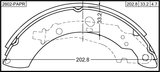 2602-RAPR - SHOE KIT, REAR BRAKE (WITH PARKING BRAKE LEVER) 228X42 (1KH)