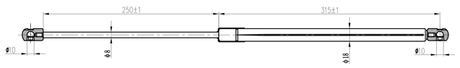 26117-009 - BOOT GAS STRUT L583/460N