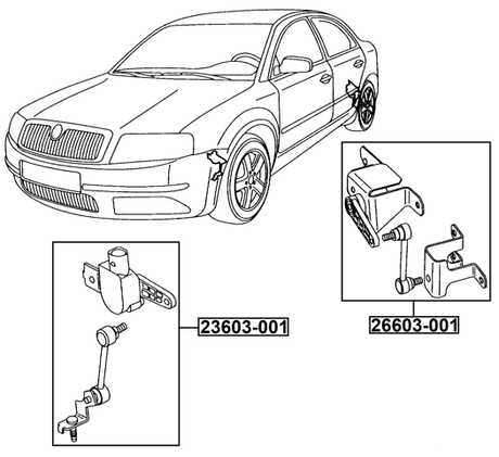 26603-001 - REAR LEVEL SENSOR (WITH LINK)