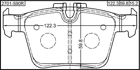 2701-S90R - PAD KIT, DISC BRAKE, REAR (WITH ANTI SQUEAL SHIM)