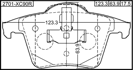 2701-XC90R - PAD KIT, DISC BRAKE, REAR (WITH ANTI SQUEAL SHIM)