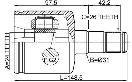 2711-S80ATLH - INNER CV JOINT LEFT 24X31X26