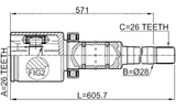 2711-S80AWDTRH - INNER CV JOINT RIGHT 26X28X26