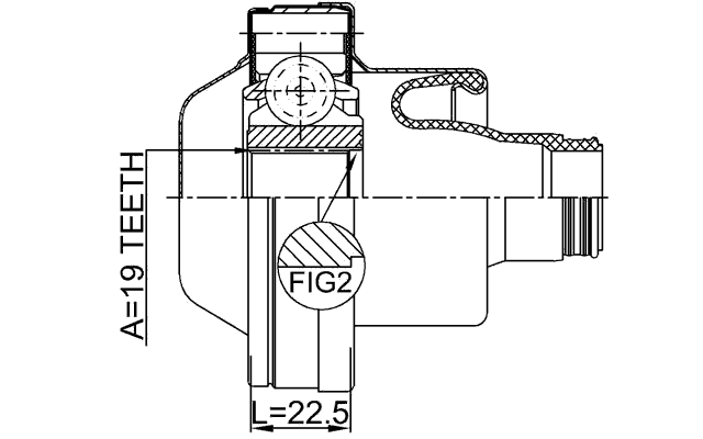 2711-S80IISHA - PROPSHAFT CV JOINT 19X74