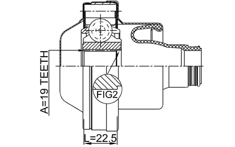 2711-S80IISHA - PROPSHAFT CV JOINT 19X74