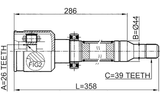 2711-S80RH - INNER CV JOINT RIGHT 26X44X39