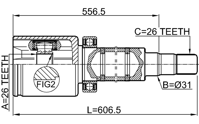 2711-V70ATTRH - INNER CV JOINT RIGHT 26X31X26