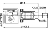 2711-V70ATTRH - INNER CV JOINT RIGHT 26X31X26