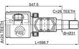 2711-V70RH - INNER CV JOINT RIGHT 24X31X26