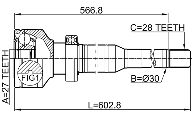 2711-XC60RH - INNER CV JOINT RIGHT 27X30X28