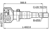 2711-XC60RH - INNER CV JOINT RIGHT 27X30X28