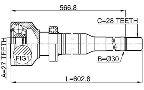 2711-XC60RH - INNER CV JOINT RIGHT 27X30X28