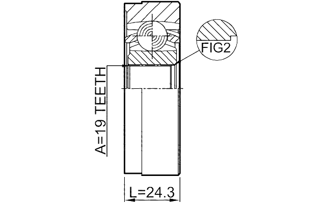 2711-XC60SHA - PROPSHAFT CV JOINT 19X74