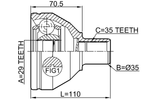 2711-XC90LH - INNER CV JOINT LEFT 29X35X35