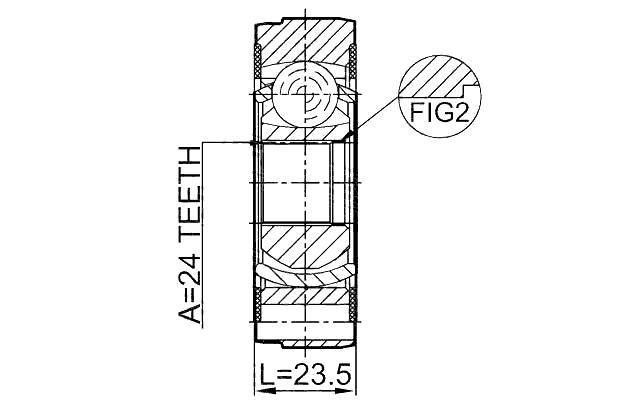 2711-XC90SHA - PROPSHAFT CV JOINT 24X78